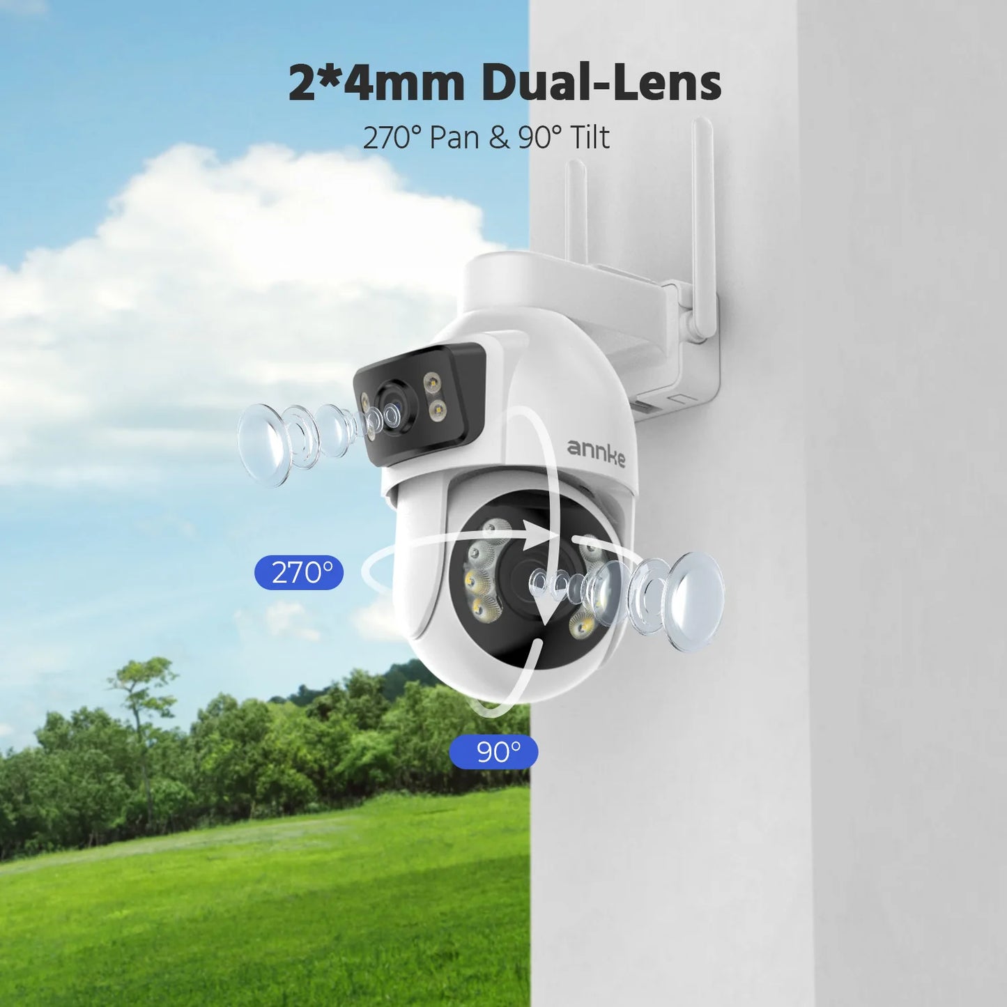 ANNKE Dual Lens 10MP PTZ WiFi Security Camera For Outdoors