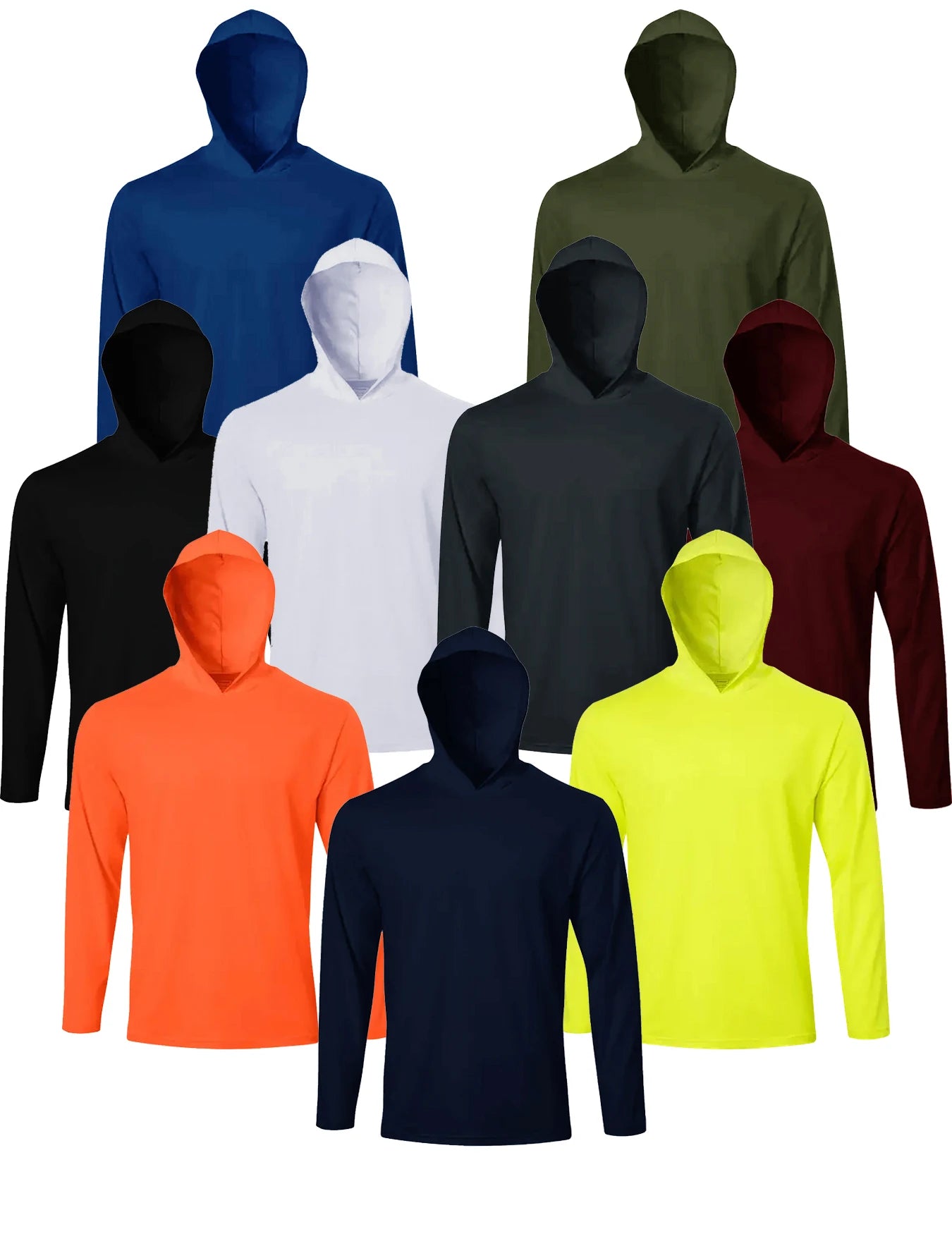 Men's Quick Dry Hooded Long Sleeve Polyester Tee Shirt