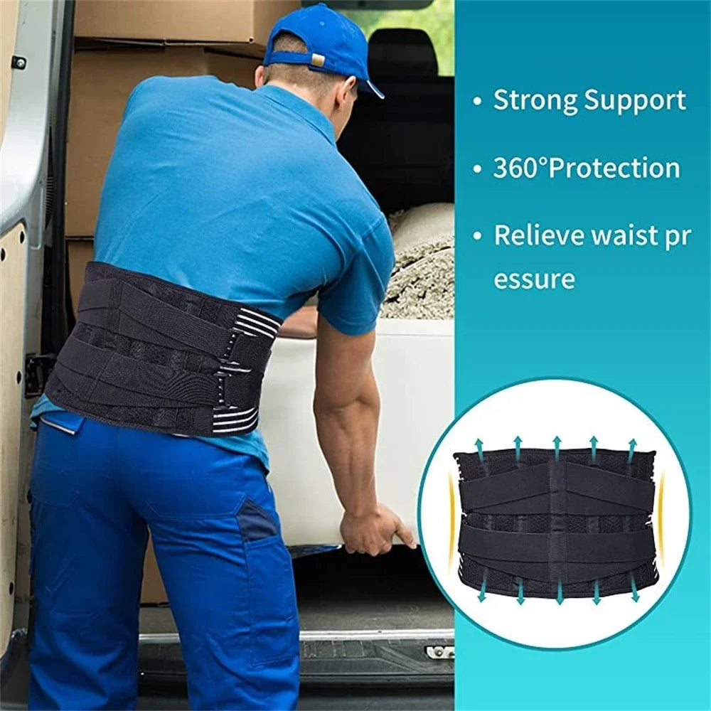 Back Pain Relief Lumbar Support Belt With 6 Stays Breathable