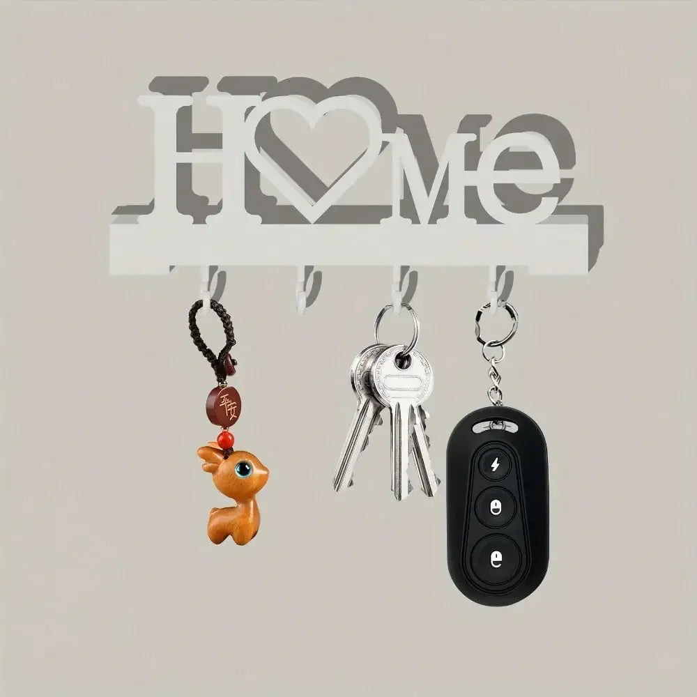 Heart Shape Key Holder Wall Mounted No Drill Entryway Organizer