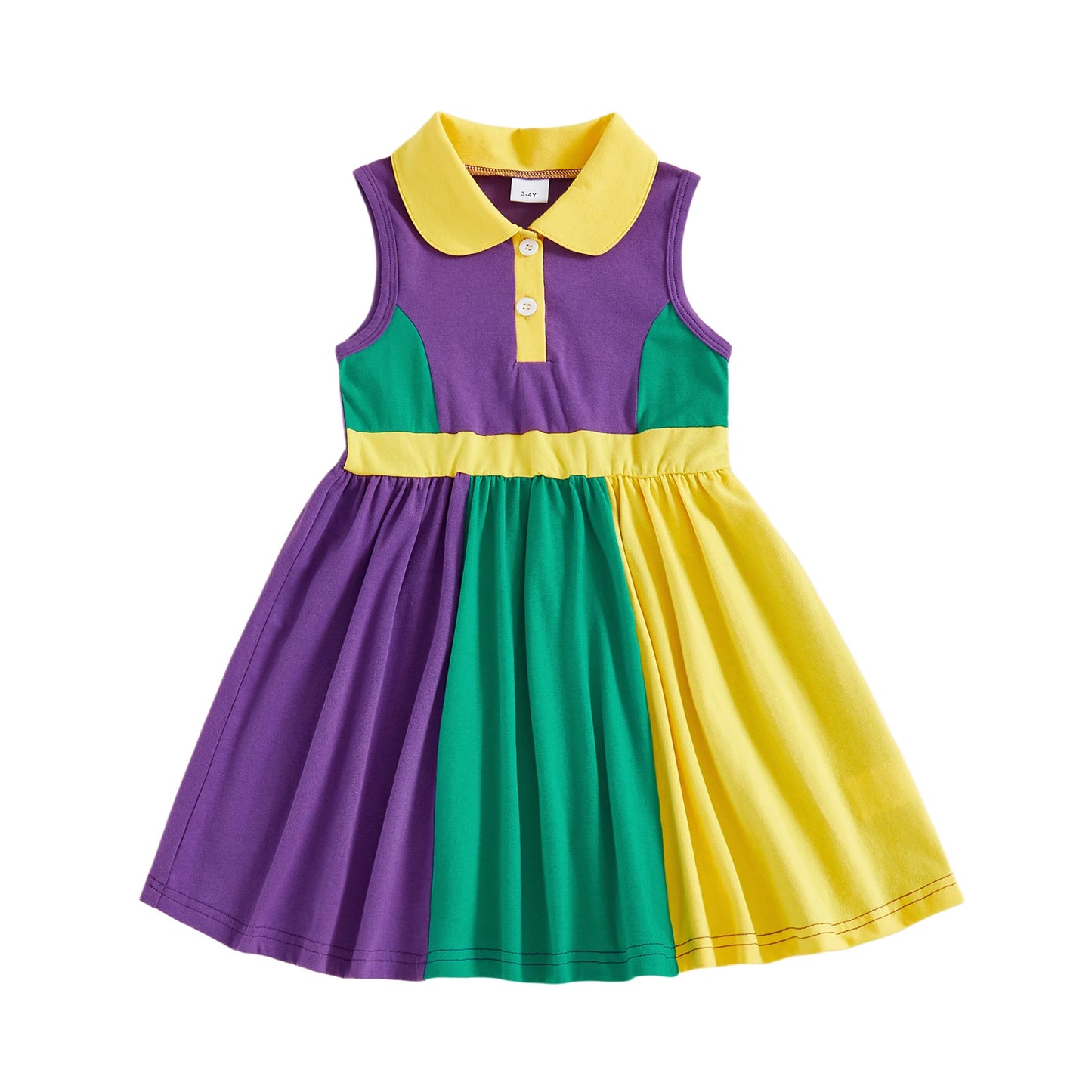 Toddler Girl Carnival Dress Sleeveless A-Line For Festive Celebration