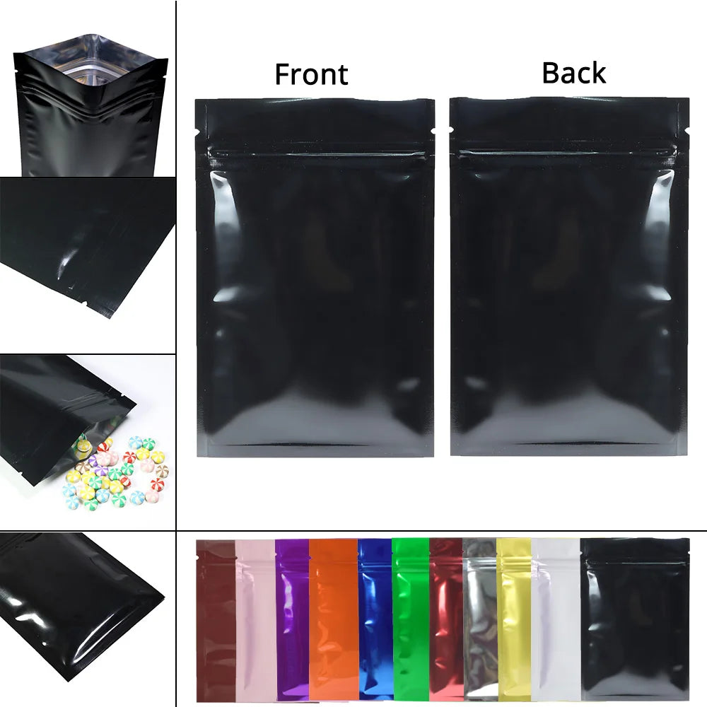 VoluPack Flat Glossy Aluminum Foil Ziplock Mylar Pouches