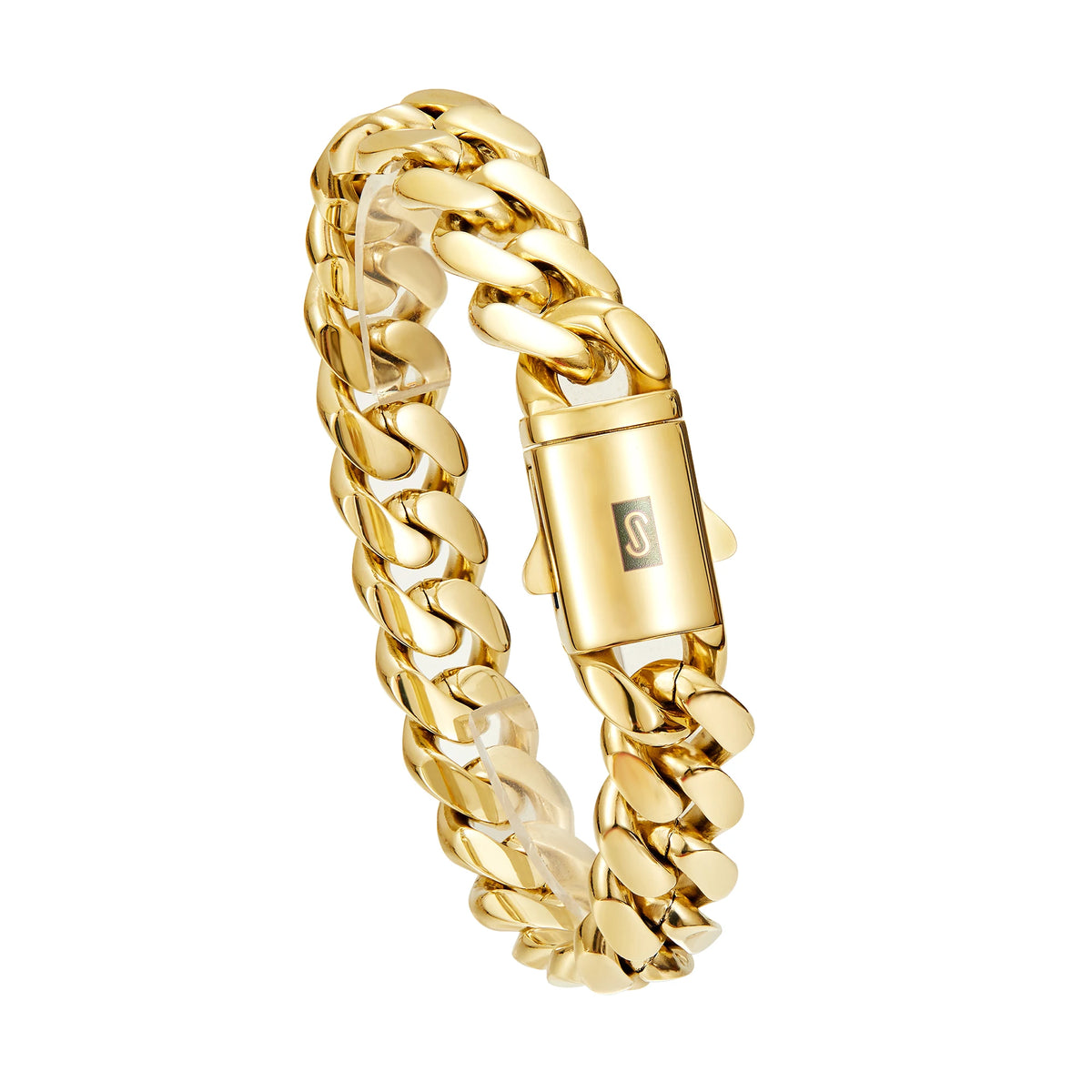 6-14mm wide Stainless Steel Cuban Miami Chains Necklaces  unisex Necklace Chain 316L 14K gold-plated Hip Hop Bracelet Gold Color