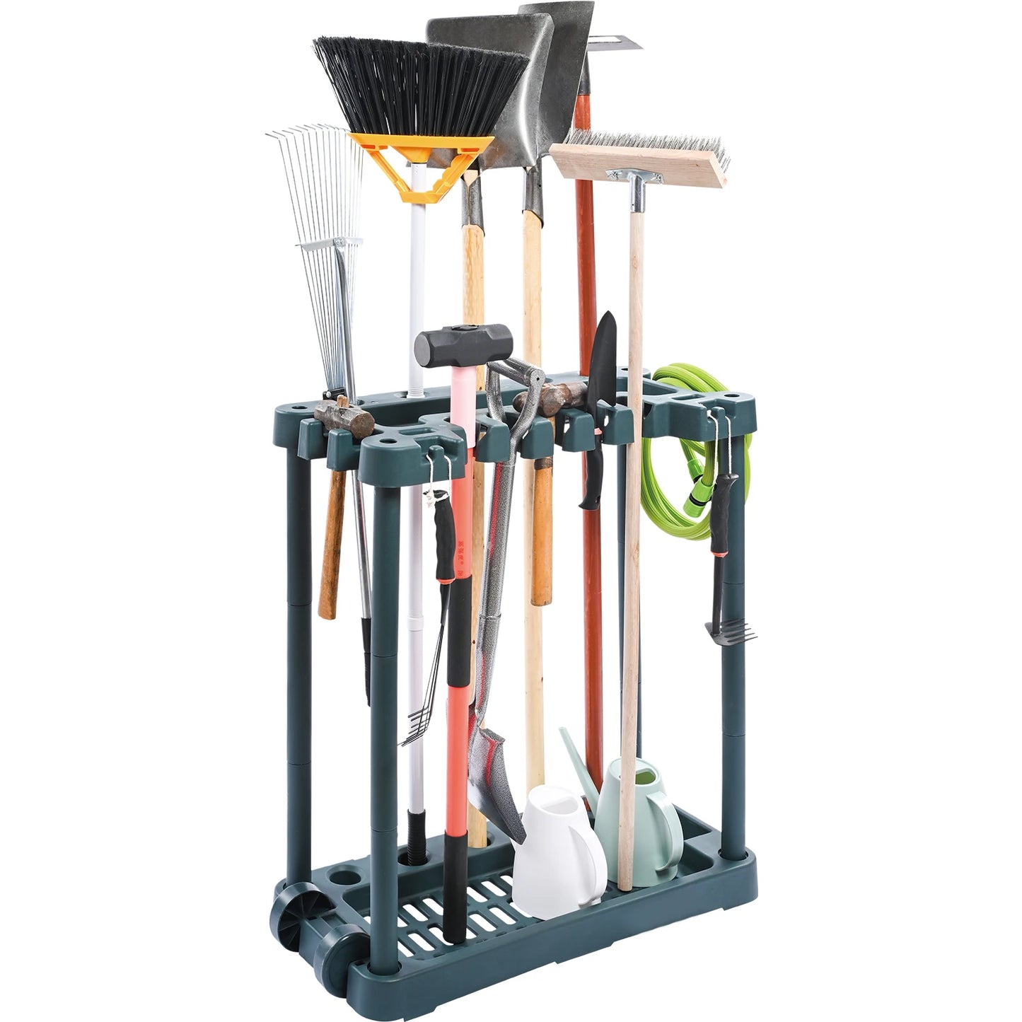 SucceBuy 10 Slots Yard Garden Tool Organizer Rack Tower For Garage