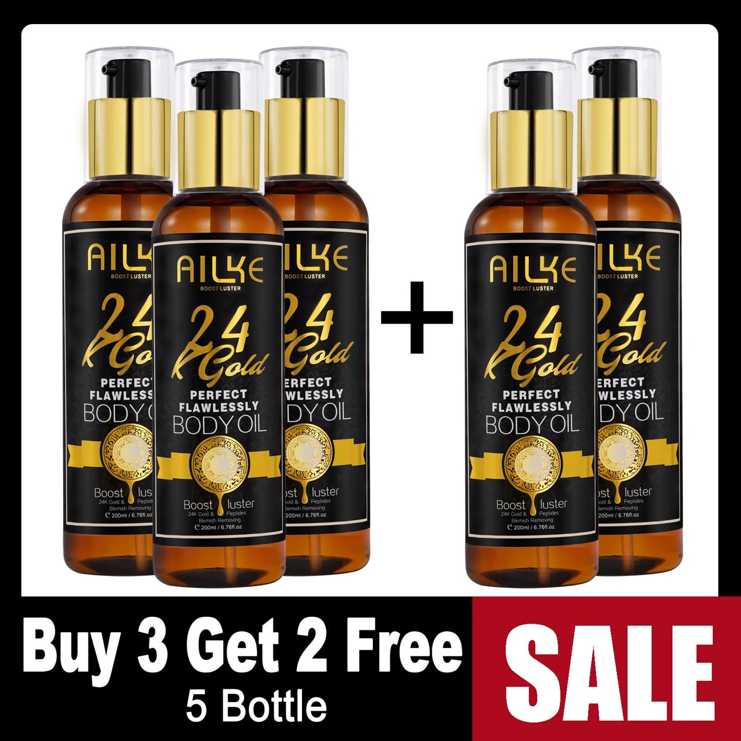 AILKE 24K Gold Flawlessly Skin Care Range Whitening Serum