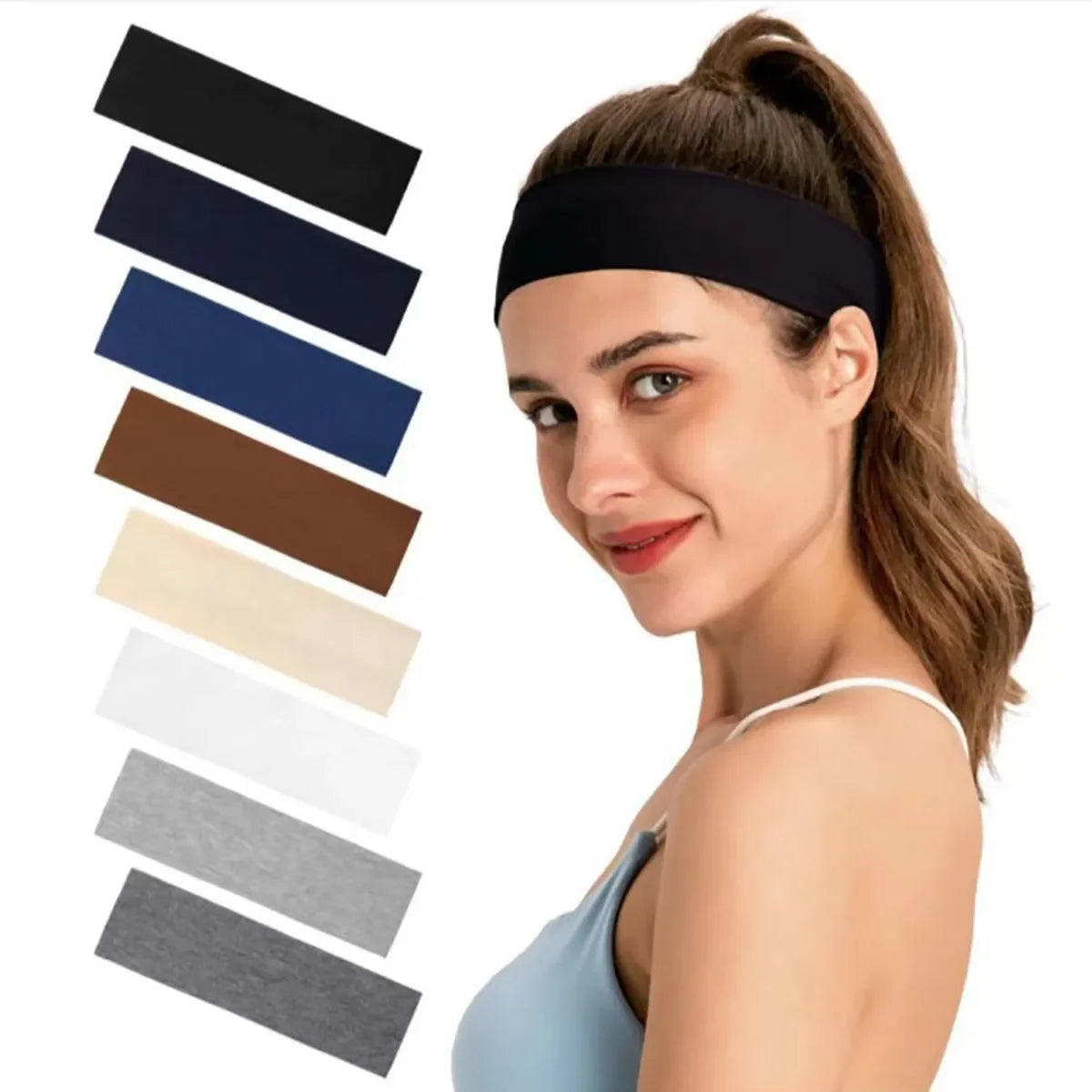 Elastic Hair Bands for Women Solid Color Set of 10 Hair Accessories