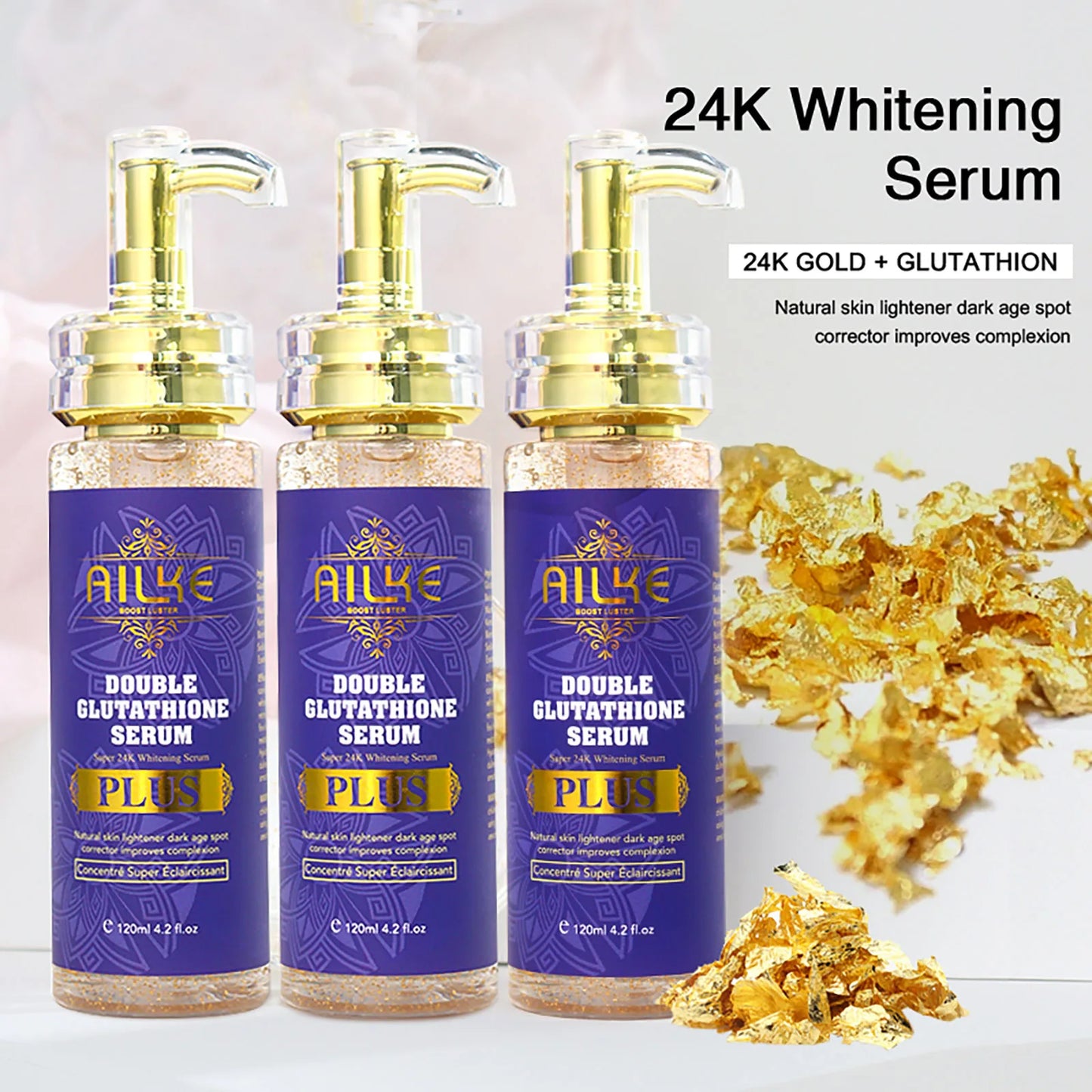 AILKE Glutathione Lighten Body Lotion, Moisturizing, Hydration, Even Skin tone, Improve Dark & Black Skin, Support Private logo