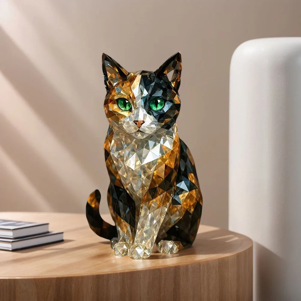 Shunmaii Resin Crystal Cat and Dog Figurines