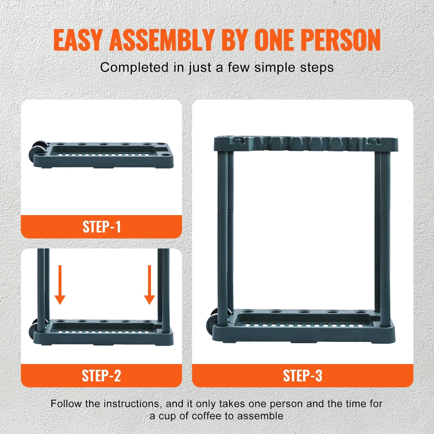 SucceBuy 10 Slots Yard Garden Tool Organizer Rack Tower For Garage