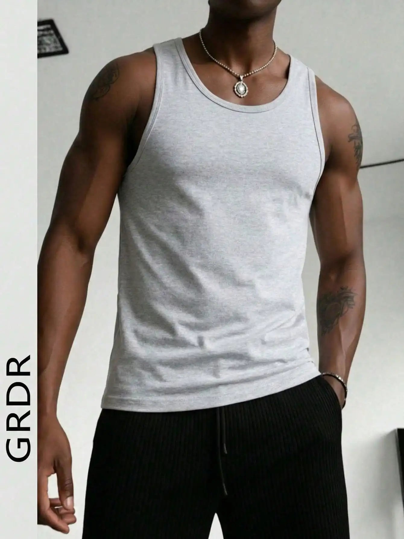 Men's Tank Top U-Neck Sleeveless Slim Fit For Gym Workouts