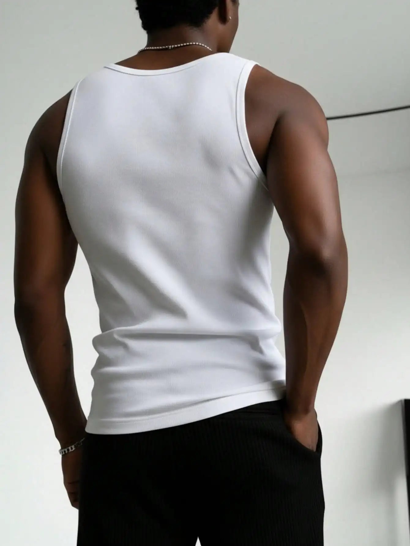 Men's Tank Top U-Neck Sleeveless Slim Fit For Gym Workouts