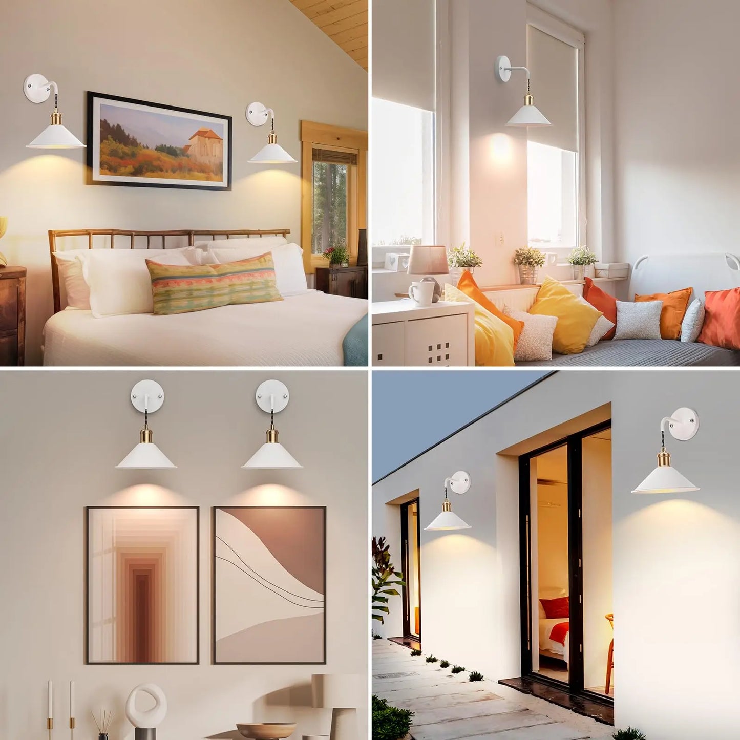 PRTILOUD Set of 2 Battery-Operated Wall Sconces With Remote