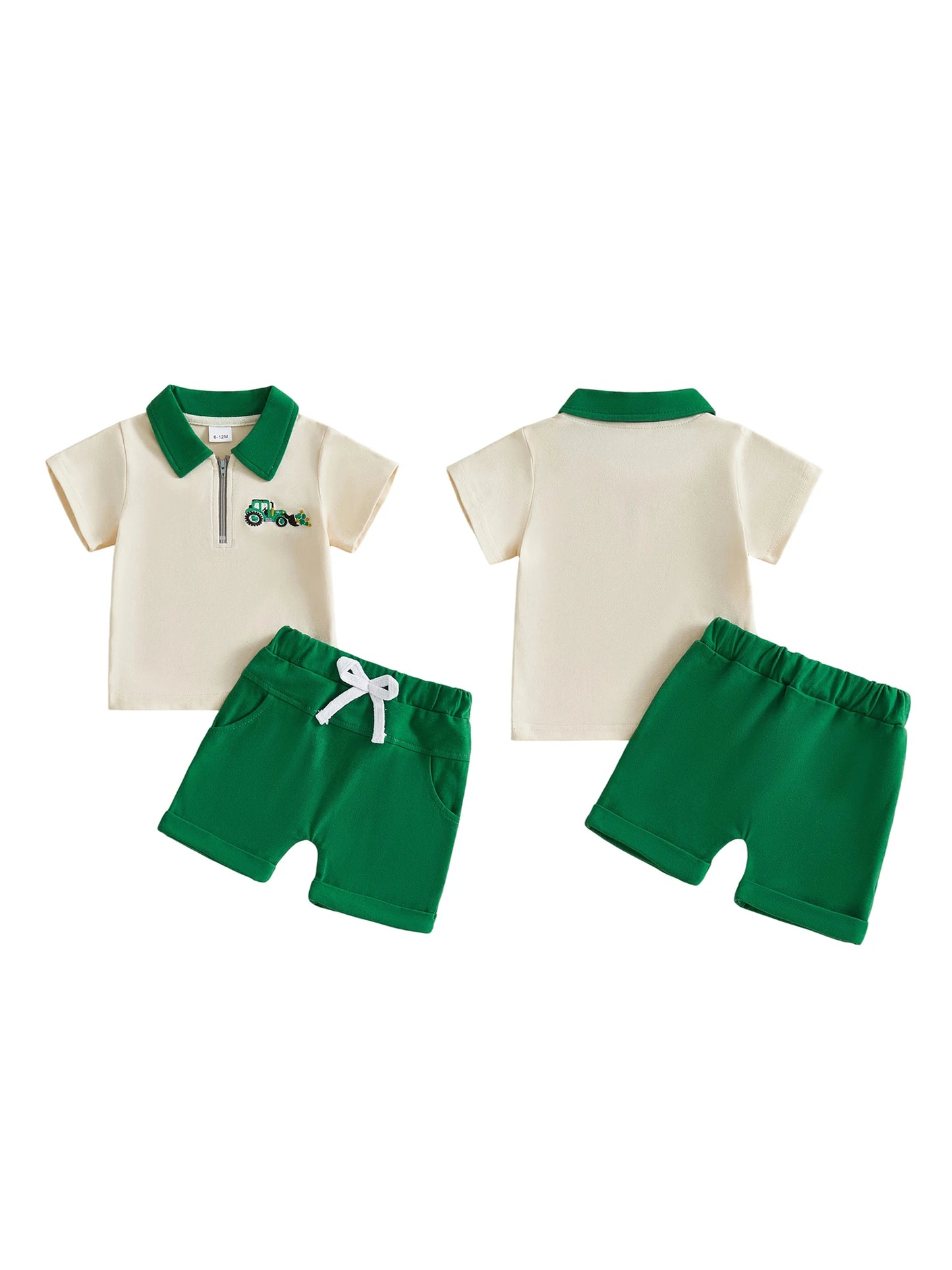 Baby Girls St Patrick Day Shamrock Print Top and Shorts