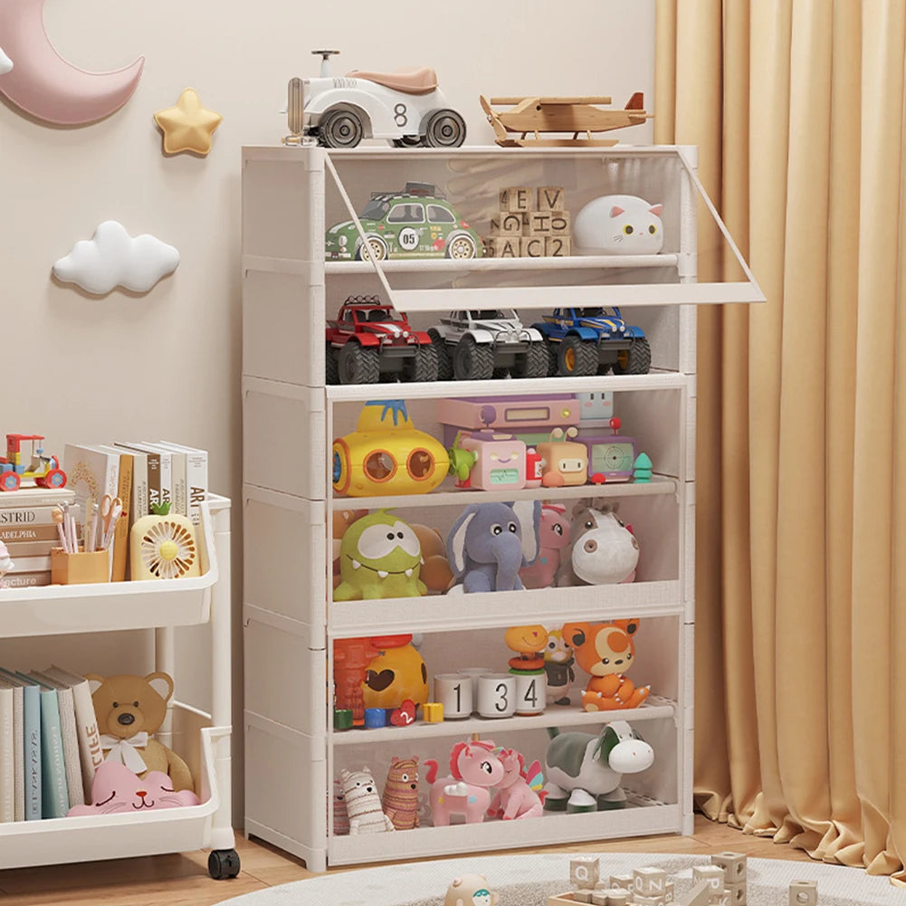7 Tier Free Standing Shoe Storage Cabinet With Flip Doors