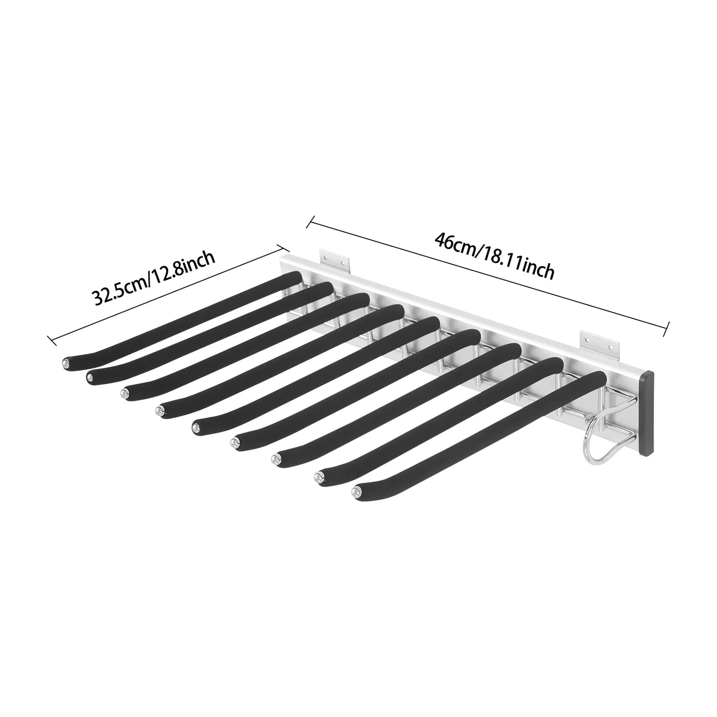 Bymaocar Pull Out Pants Rack 9 Rod Retractable Wardrobe Organizer
