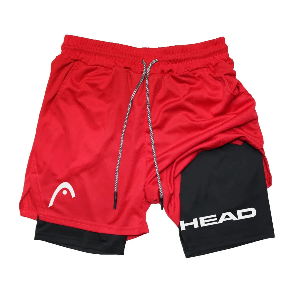 Mens Quick Dry Double Layer Running Shorts For Gym Training