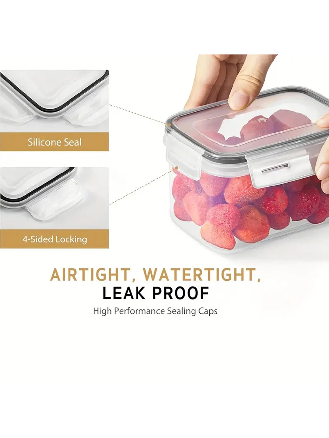 Airtight Food Storage Containers With Labels For Flour Grains Spices