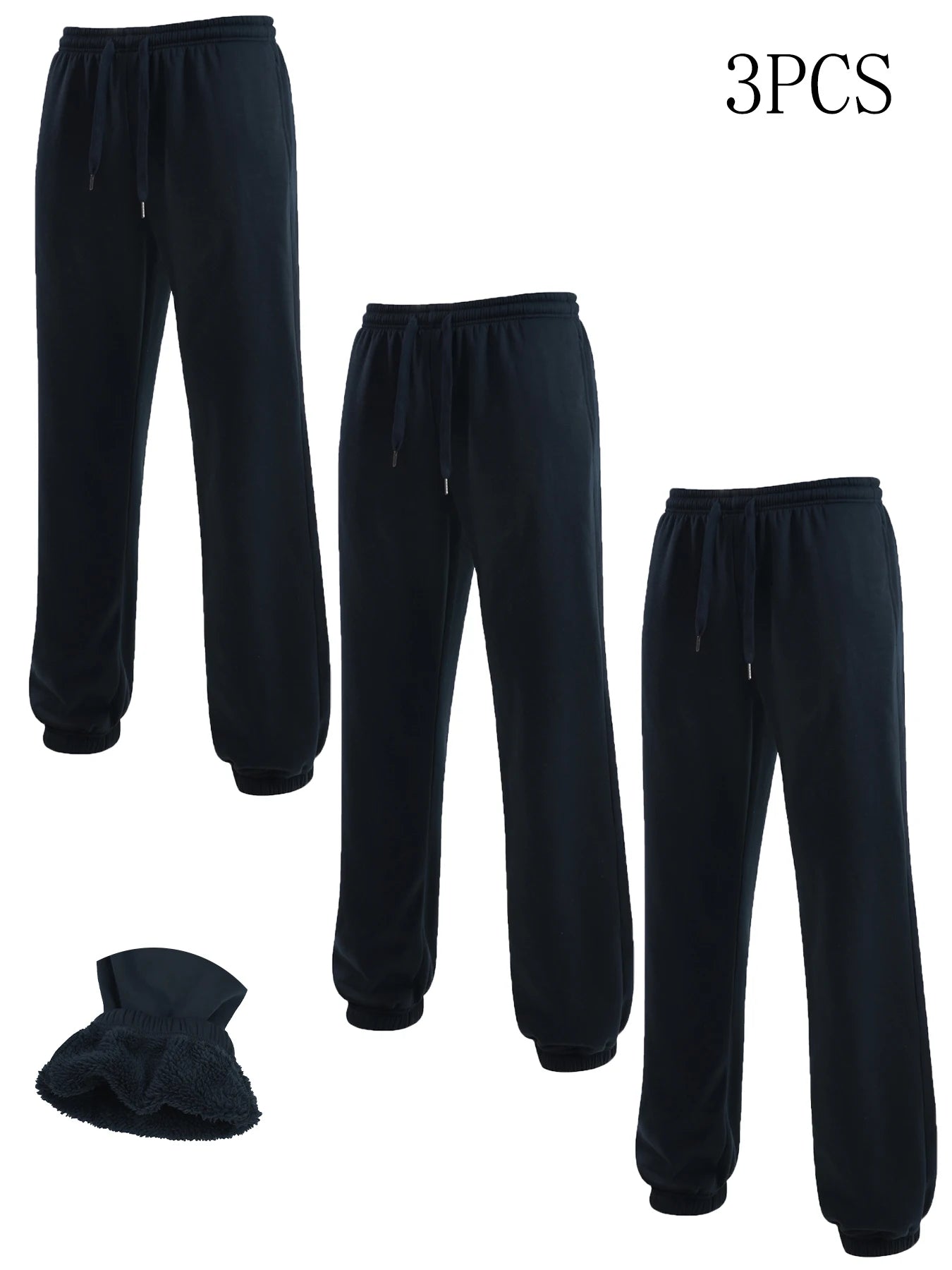 NONECN Wool Warm Pants With Lamb Fleece Lining For Men