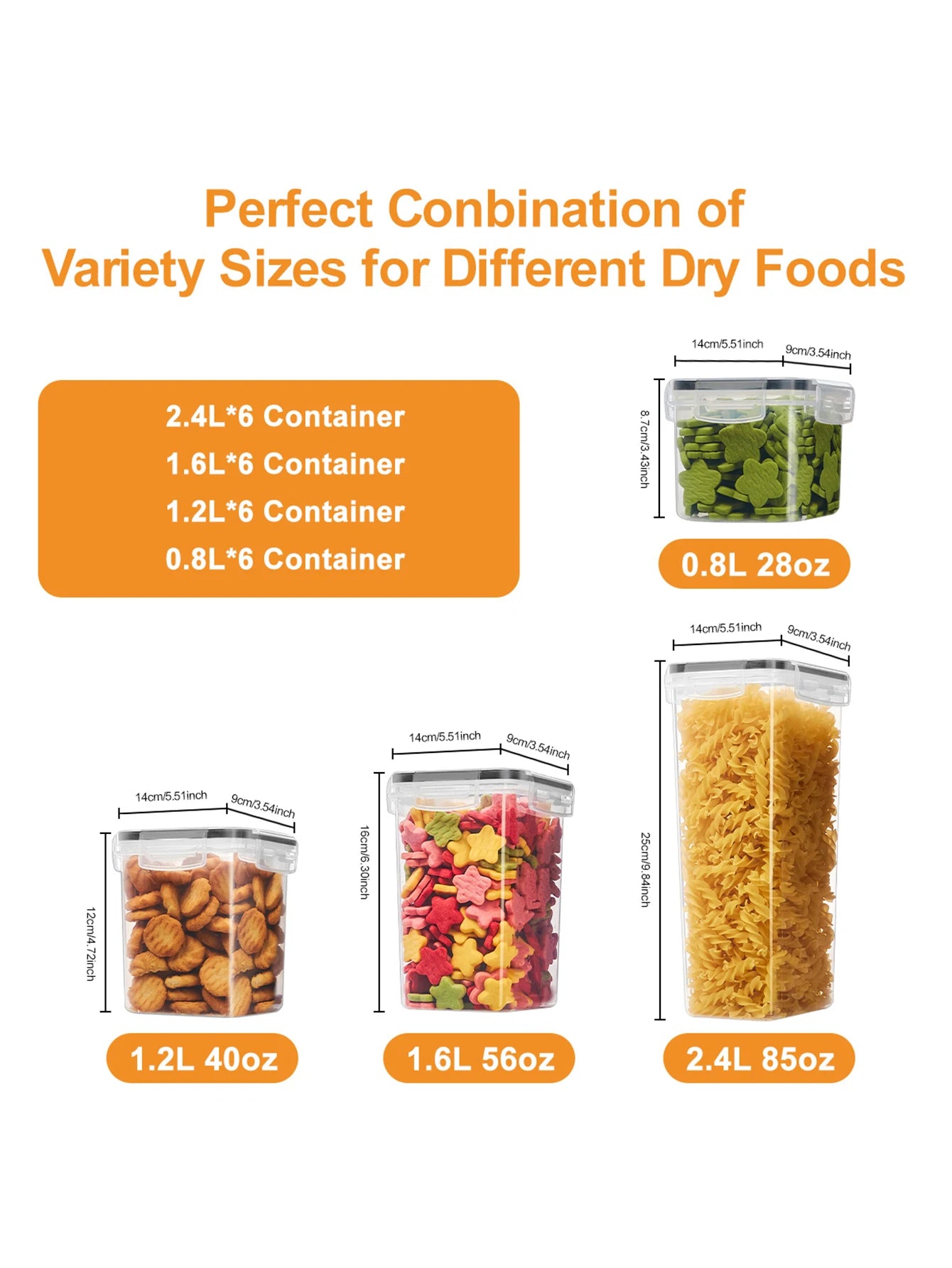 Airtight Food Storage Containers With Labels For Flour Grains Spices