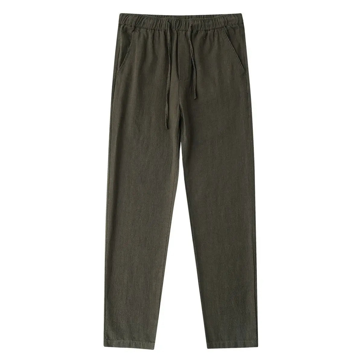 Nevettle Casual Cotton Linen Chino Pants Men Wide Leg