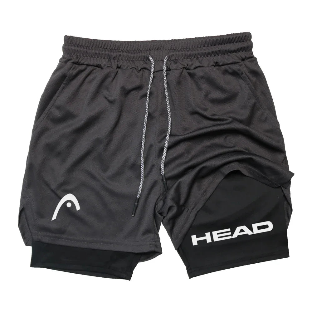 Mens Quick Dry Double Layer Running Shorts For Gym Training