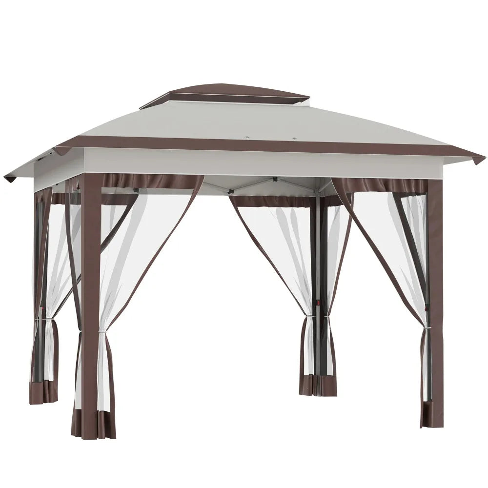 Backyard Party Cabana Gazebo With 3 Level Adjustable Height