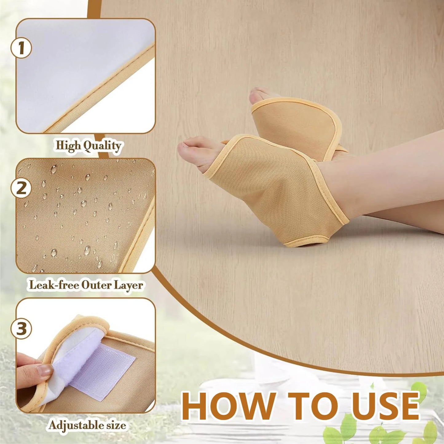 1 Pair Feet Castor Oil Pack Wrap Adjustable Breathable Ankle Wrap Relaxing Your Soles and Relieving Fatigue