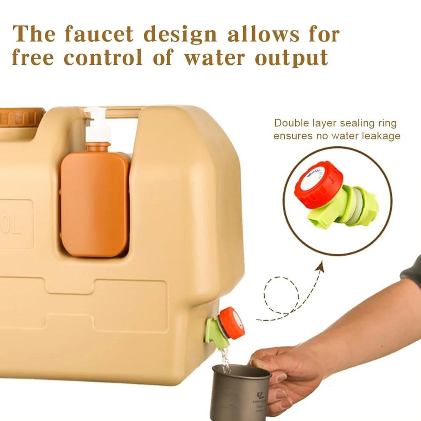 Emergency 20L Water Container With Spigot For Outdoor Use