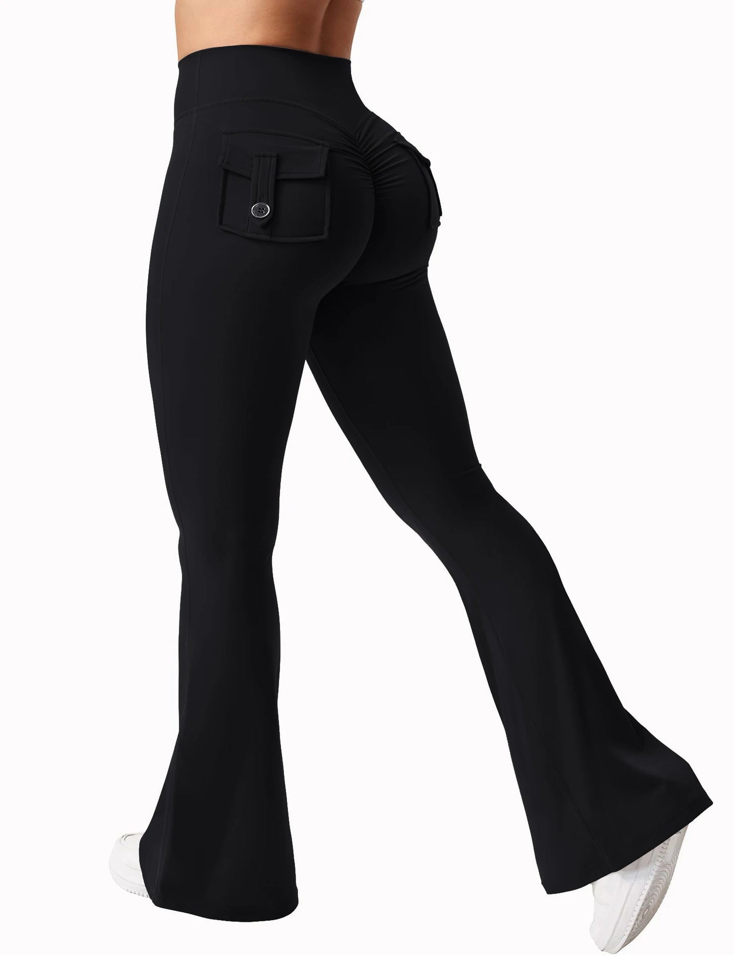 Summer Womens Cargo Pocket Fitness Tights High Waisted Yoga Pants