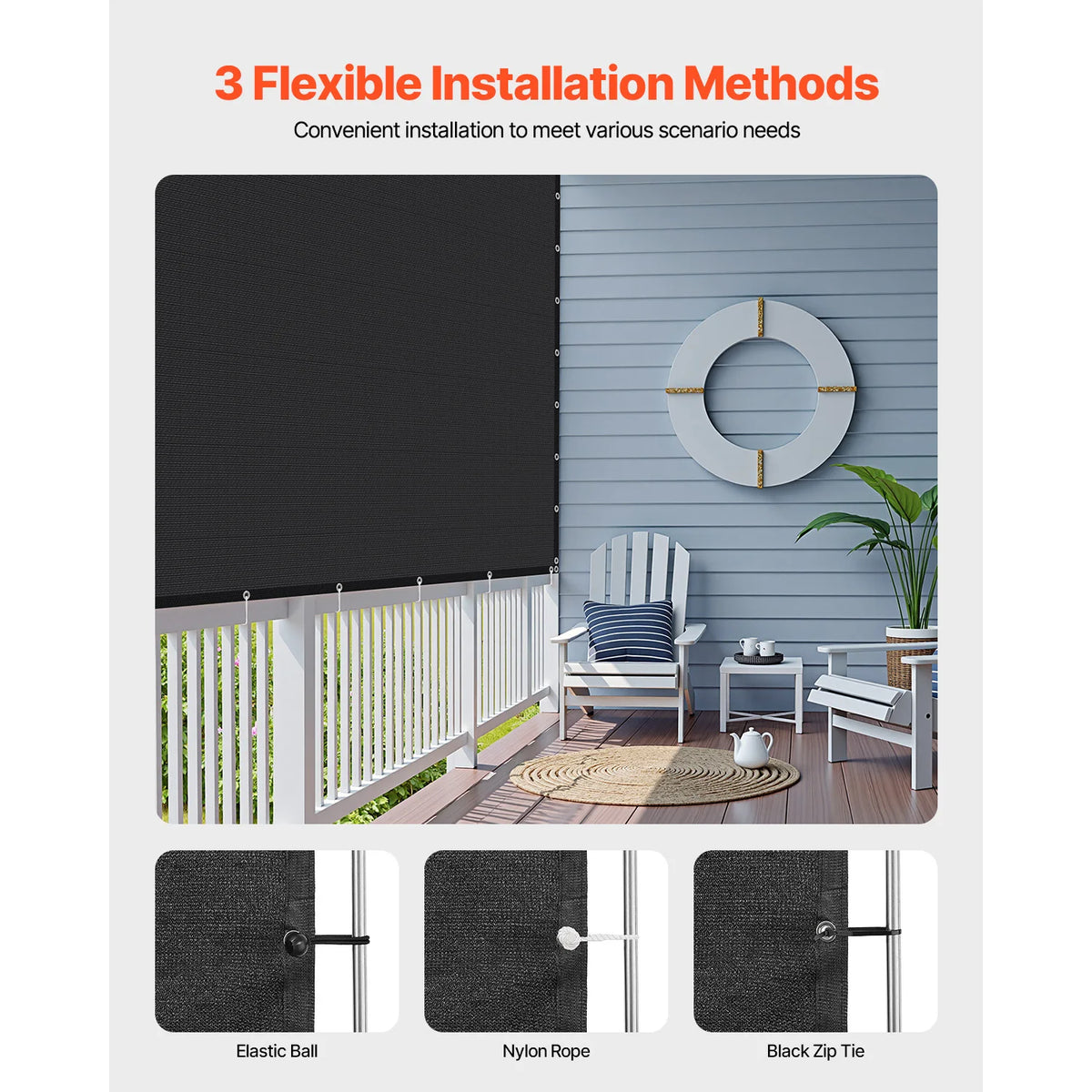 SucceBuy 90 Percent Sun Shade Cloth HDPE Pergola Canopy Cover