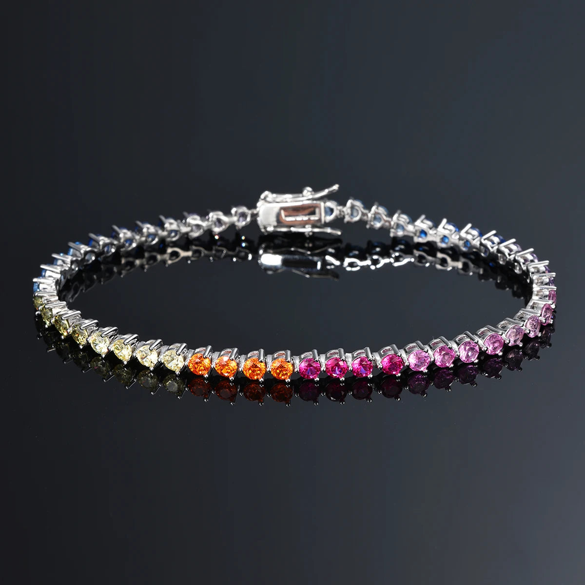 S925 Silver Dopamine Tennis Bracelet 18K Gold Plated Jewelry