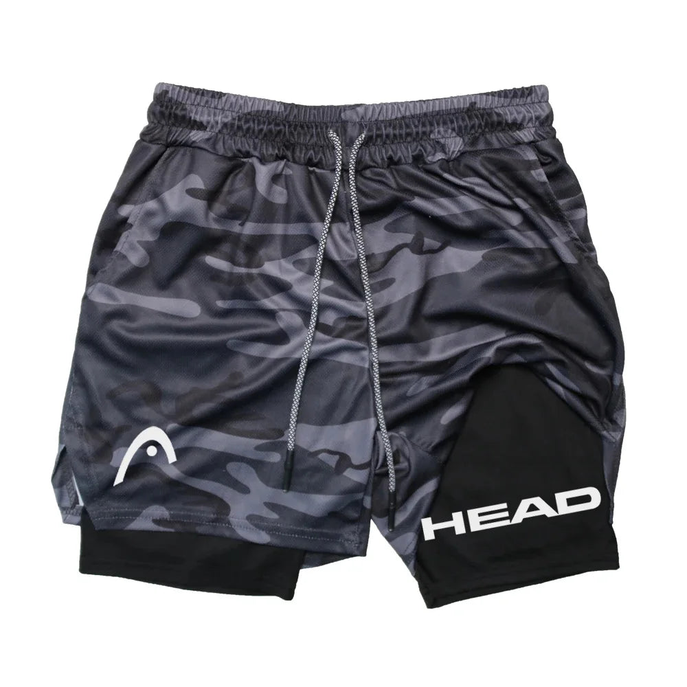 Mens Quick Dry Double Layer Running Shorts For Gym Training