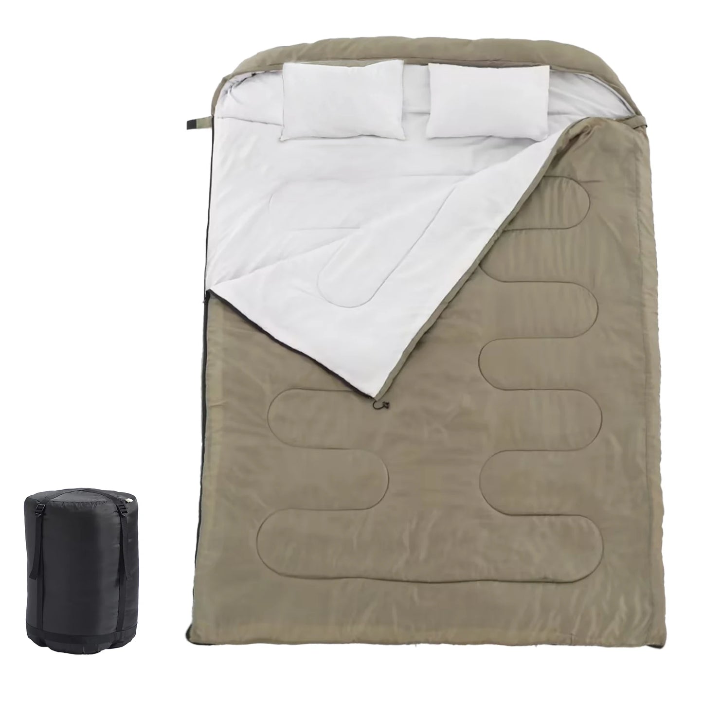 JHK Double Sleeping Bag With Pillow Lightweight 3 Season