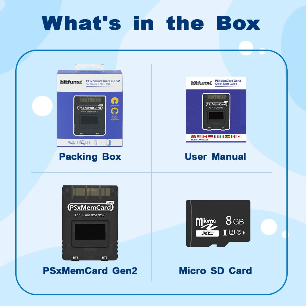 BitFunx PSxMemCard Gen2 SD2PSX With MicroSD For PS1 PS2