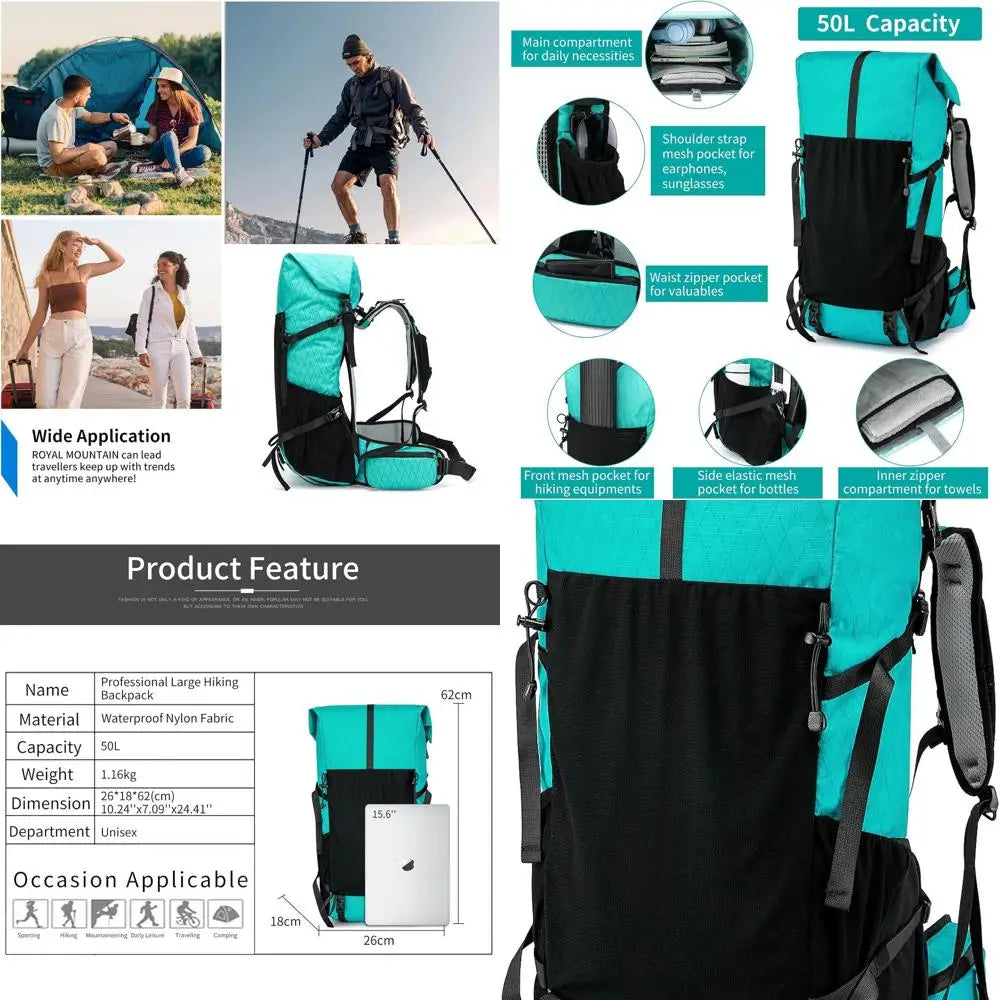 Large Capacity Hiking Backpack With Internal Frame For Camping