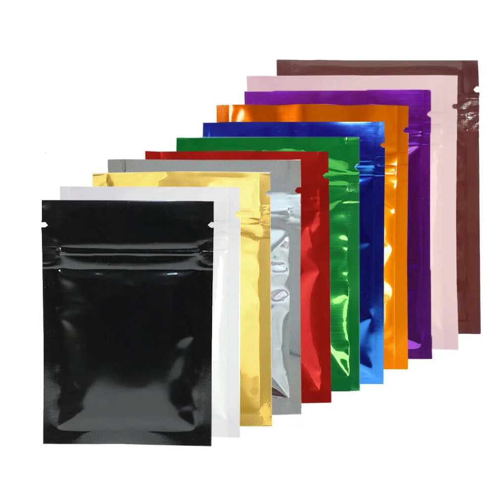 VoluPack Flat Glossy Aluminum Foil Ziplock Mylar Pouches