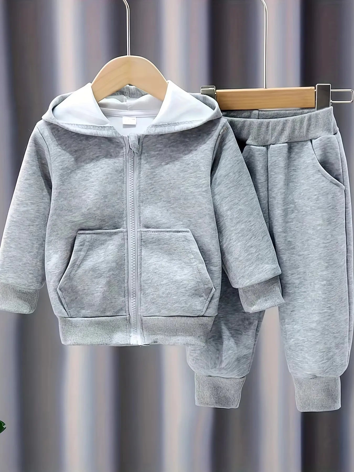 Unisex Baby Hooded Jacket And Pants Set For Spring Autumn