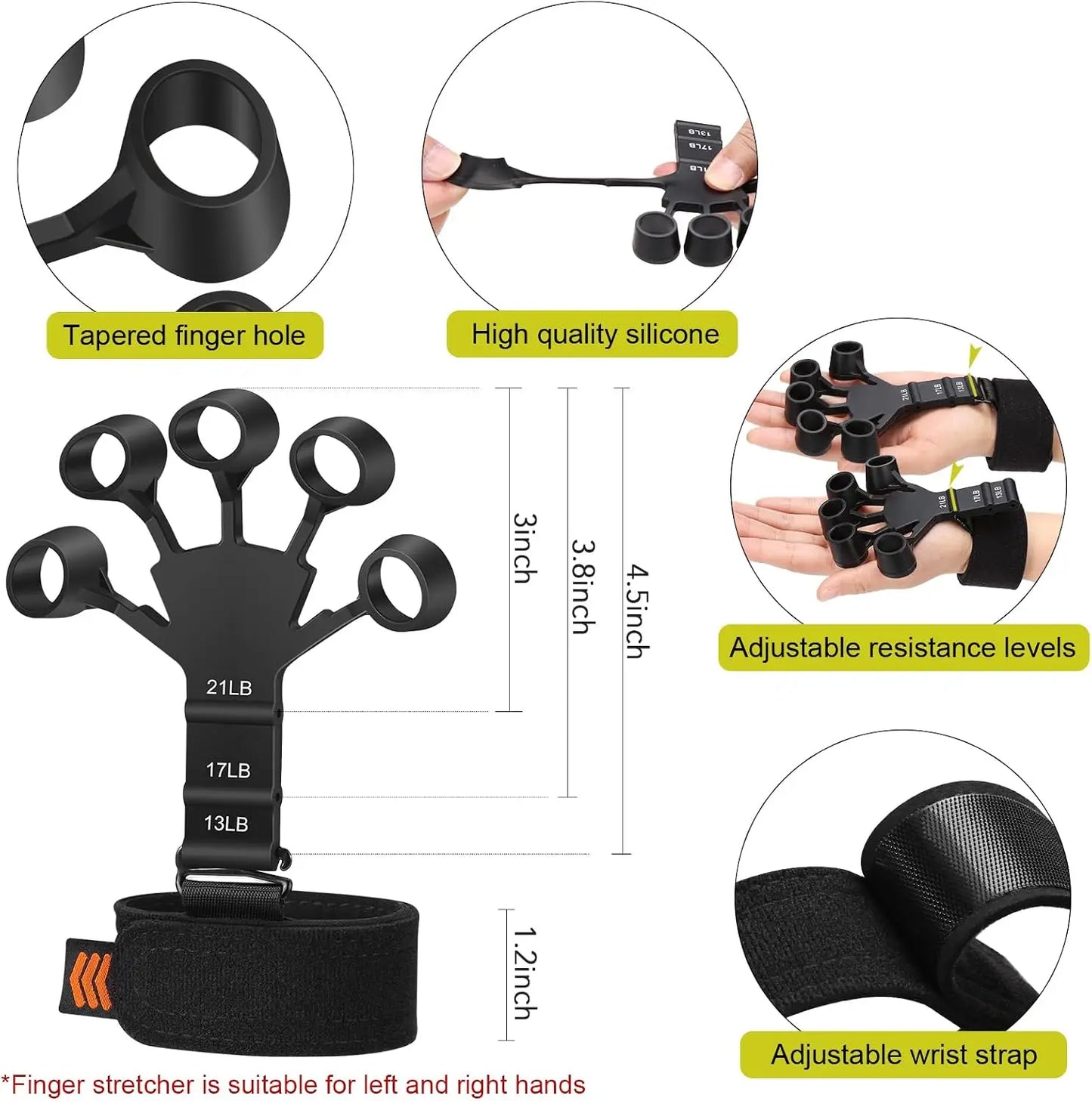 Hand Grip Strengthener Kit With Finger Exerciser For Forearm Training