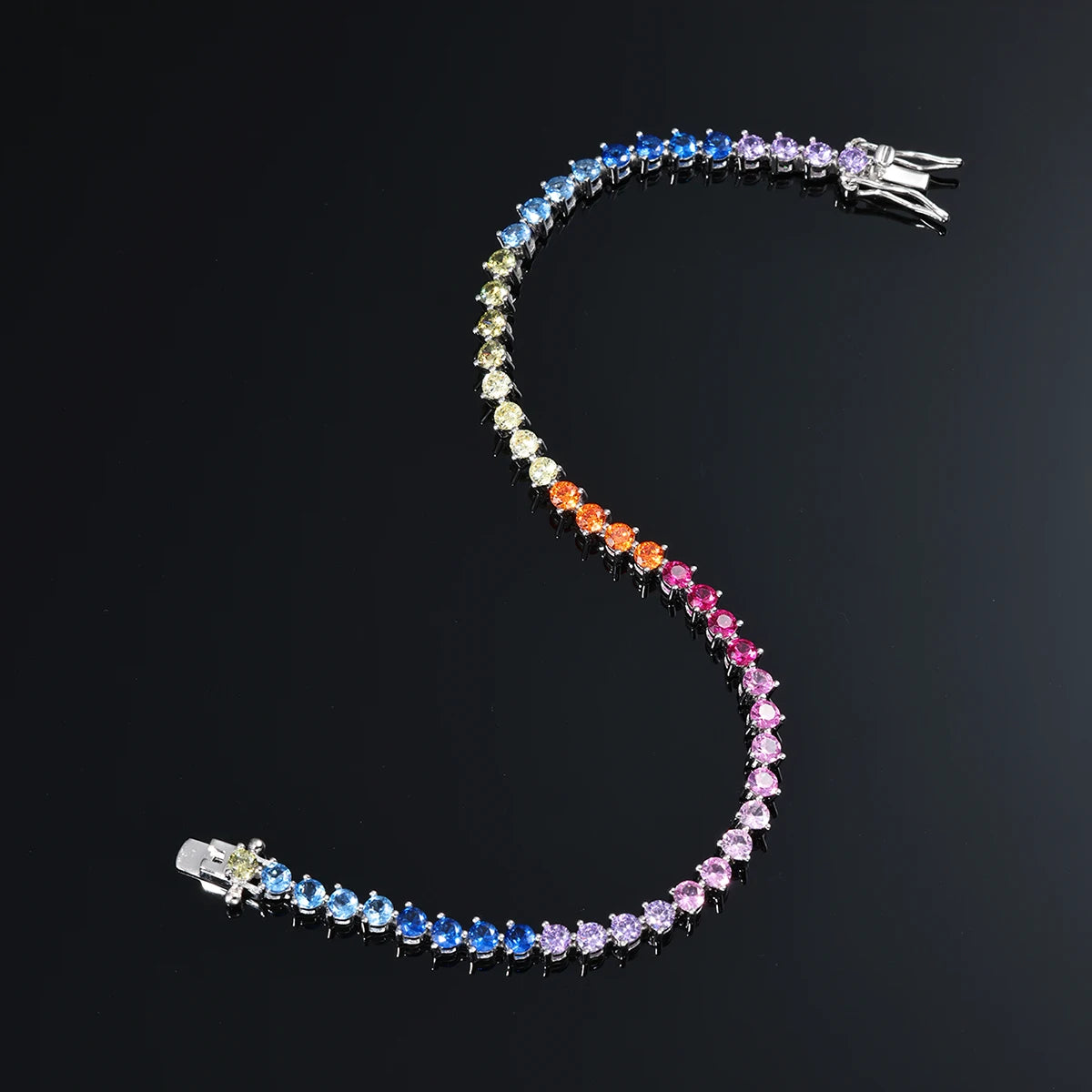 S925 Silver Dopamine Tennis Bracelet 18K Gold Plated Jewelry