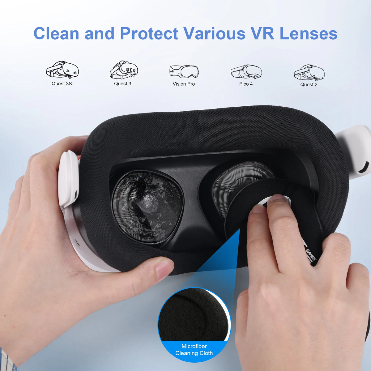 STARTRC Lens Protector Set Compatible with Meta Quest 3S Accessories, Soft Lens Protector Cover, Glasses Spacer with Blue Light Blocking Glasses for Oculus Quest 3S/Quest 2 (Not Fit for Quest 3)
