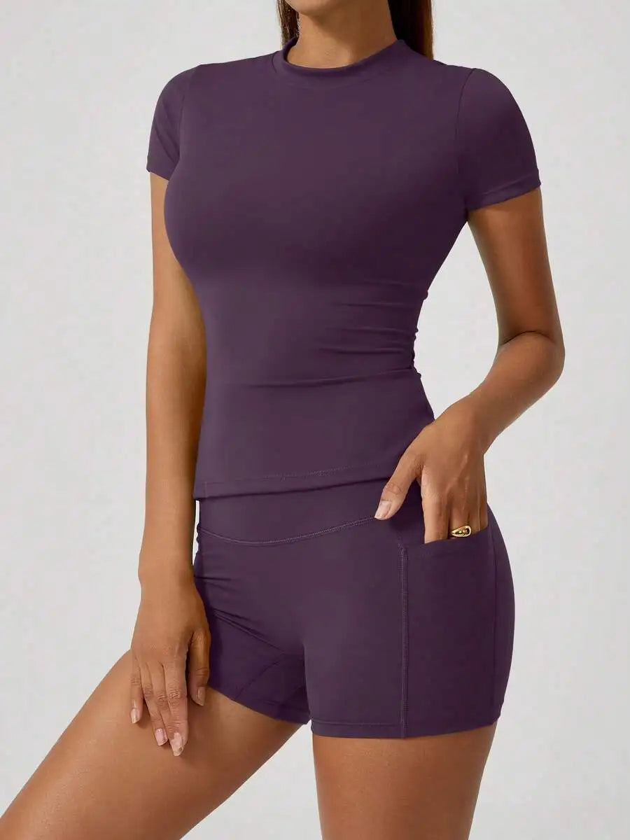 Women's Yoga Set High Waist Tummy Control Shorts For Training