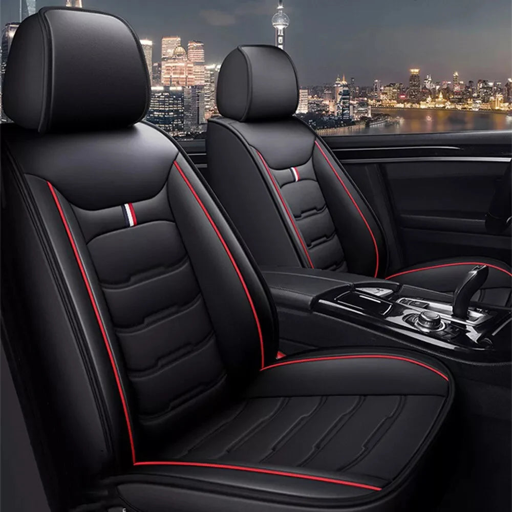2PCS Auto Set Car Seat Covers PU Leather Signle Front Split Protector Four Season Universal Fit Most Car SUV Car Accessories