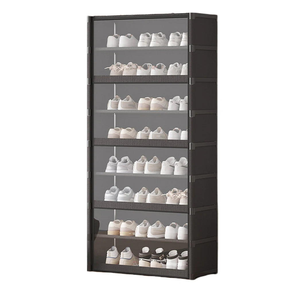 9 Tier Shoe Storage Cabinet 42cm/60cm Multi-Layer Shoe Rack Space Saving Vertical Stand Holder Dustproof Door Shoes Organizer