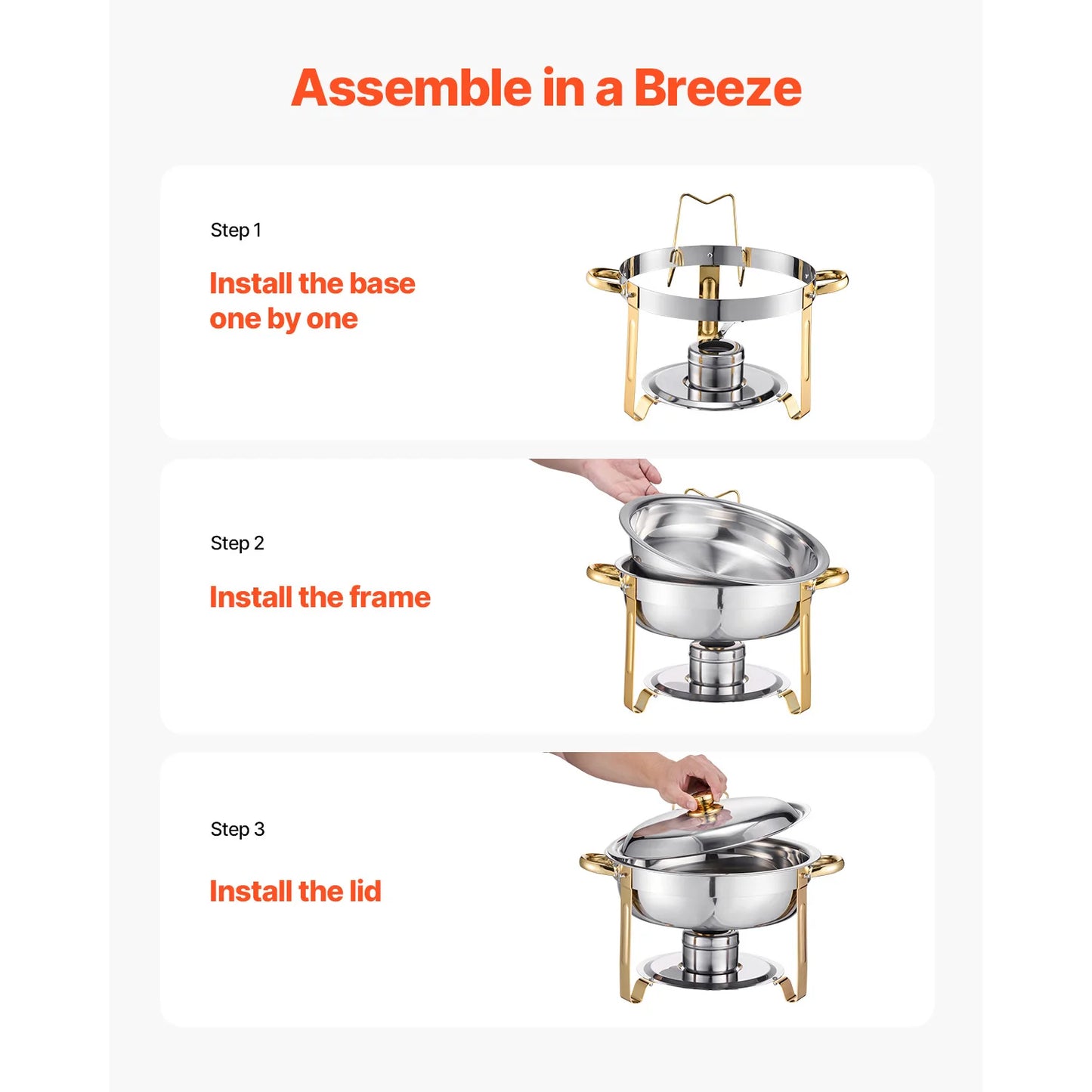 SucceBuy Chafing Dish Buffet Set Stainless Steel Warmer With Pans