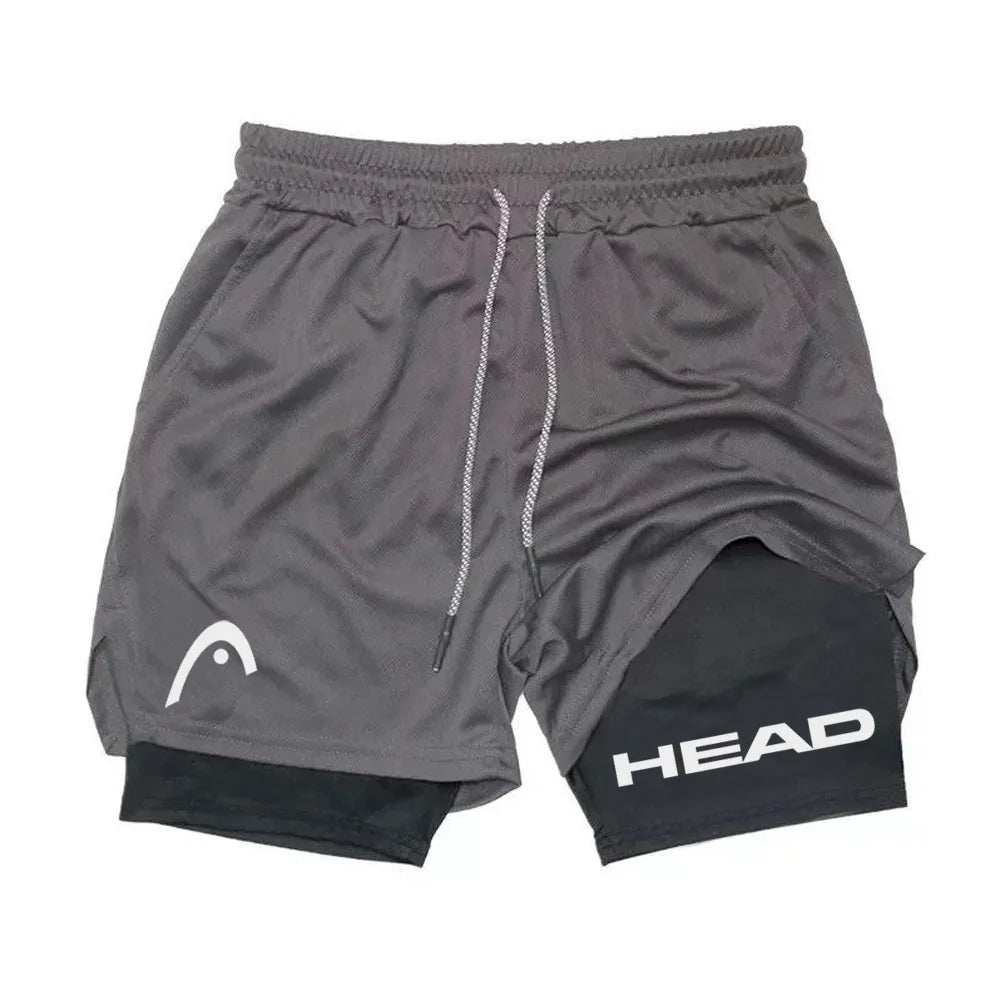 Mens Quick Dry Double Layer Running Shorts For Gym Training