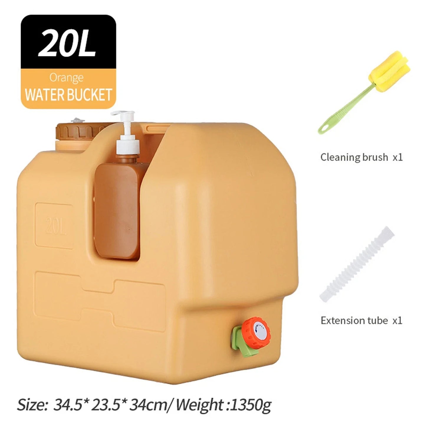 Emergency 20L Water Container With Spigot For Outdoor Use