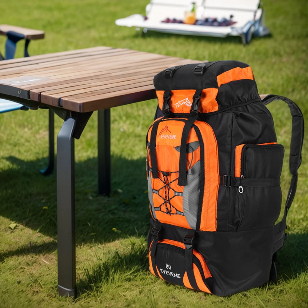 80L Mountaineering Backpack Large Capacity Travel Backpack Adjustable Strap Mountain Climbing Rucksack for Outdoor Sports