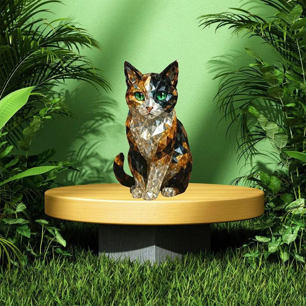 Shunmaii Resin Crystal Cat and Dog Figurines