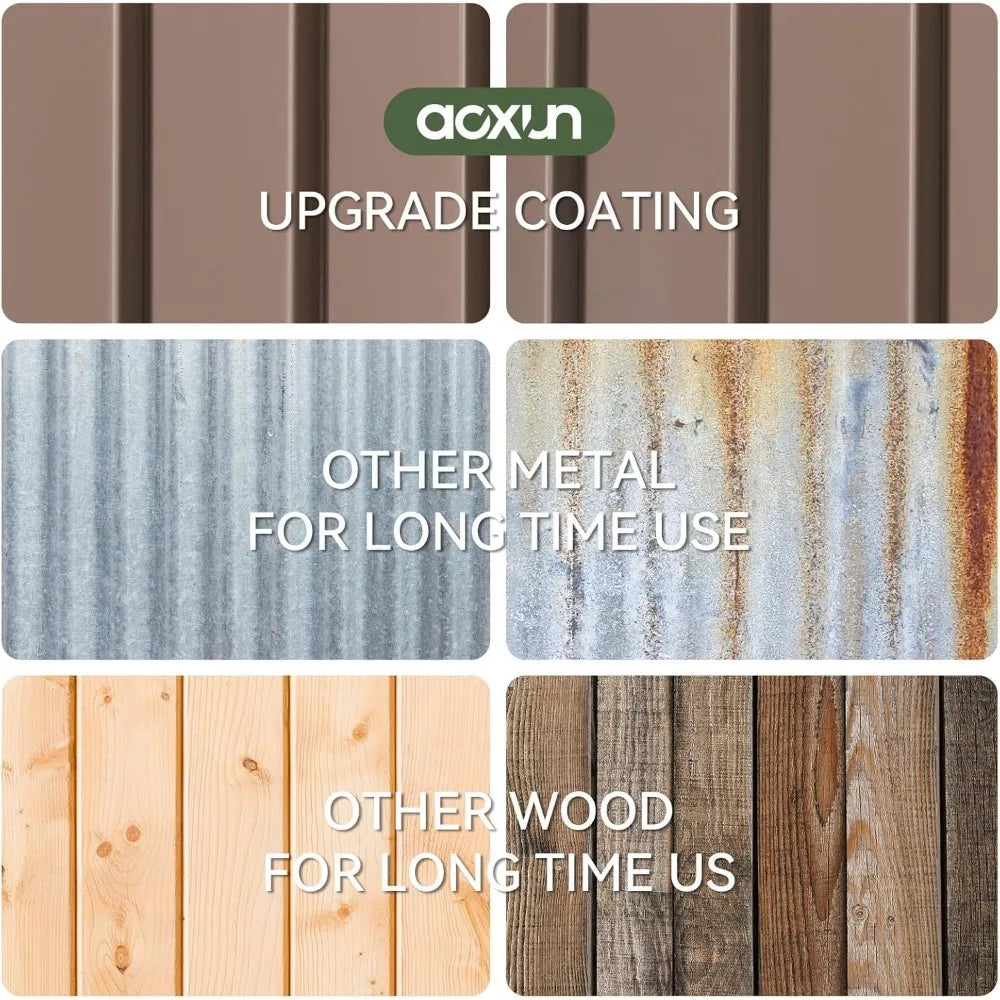 10x12FT Outdoor Storage Shed with Double Hinged Large Door Utility Garden Shed with Lockable Door & Sloped Roof Metal，Customized