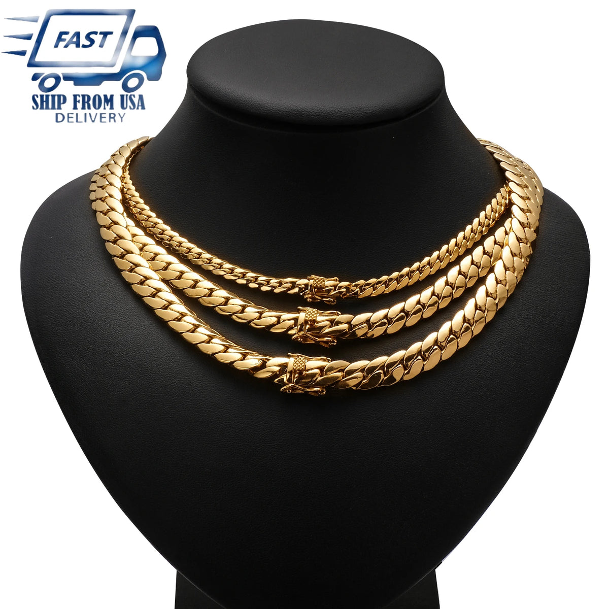Mens Hip Hop Cuban Link Chain Necklace Rapper Style Jewelry